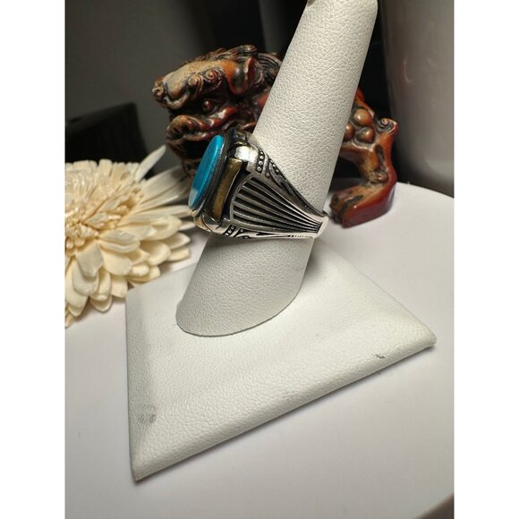 VTG Sterling Silver Turquoise Ring - Picture 4 of 10